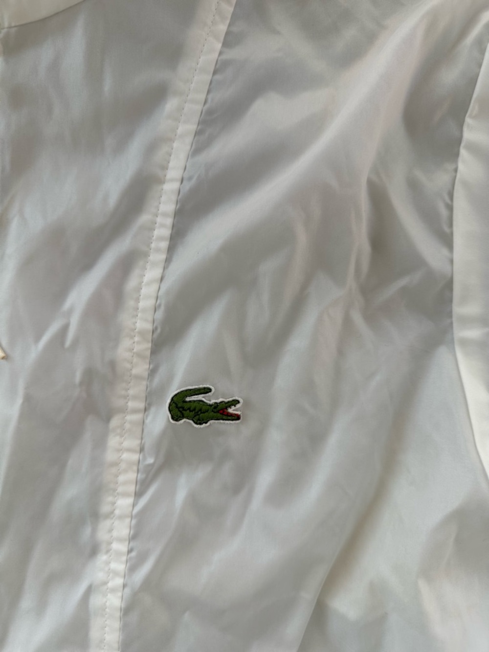 Vintage Lacoste White Anorak Windbreaker Hooded Pullover S - Picture 3 of 5